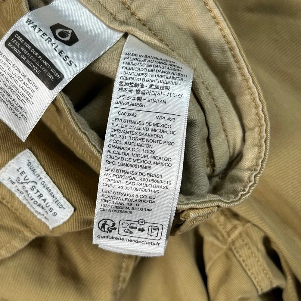 Levis XX Chino Pants 38x30 Fits 38X28 Tan Brown Khaki Cotton Twill
